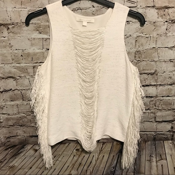 Jonathan Simkhai Tops - Jonathan Simkhai women’s white fringe blouse Sz S